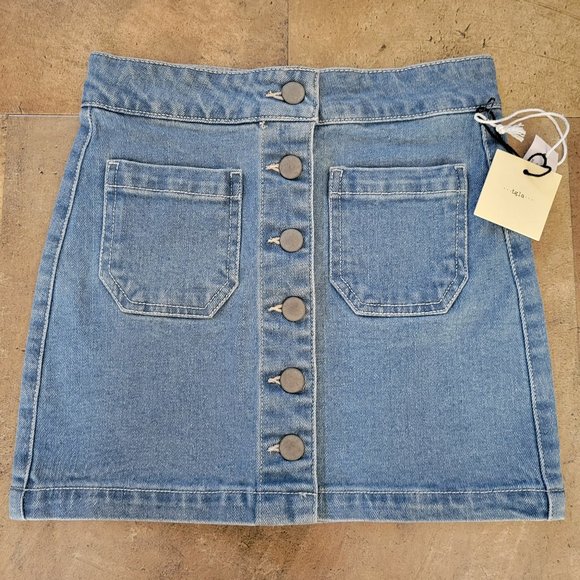 Franki For Girls by Francesca's Other - ♡HP♡ NWT Franki for Girls by Francesca's Button Up Jean Skirt Size 7/8 Denim
